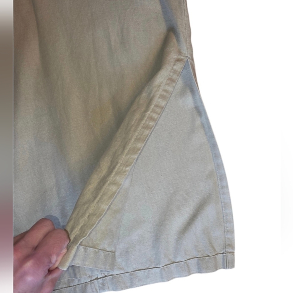 Linen Maxi Dress Size 1 Excellent condition. Sleeveless. V neck crossover. - Picture 6 of 8